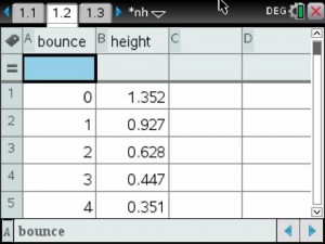 Bounce Height Data 1